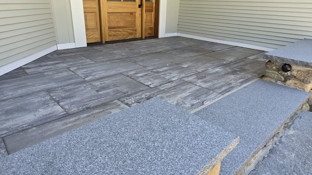 Finished walkway and entry landing in Norwell Massachusetts